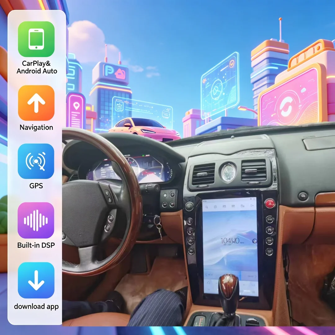 

Автомагнитола с GPS-навигацией, CarPlay и Android Auto для Maserati Quattroporte 2004-2012, мультимедийный видеоплеер, головное устройство