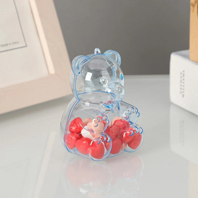 5/10pcs Bear Shaped Acrylic Candy Boxes Transparent Jewelry Snack Gift Packaging Box Wedding Birthday Party Baby Shower Supplies images - 6