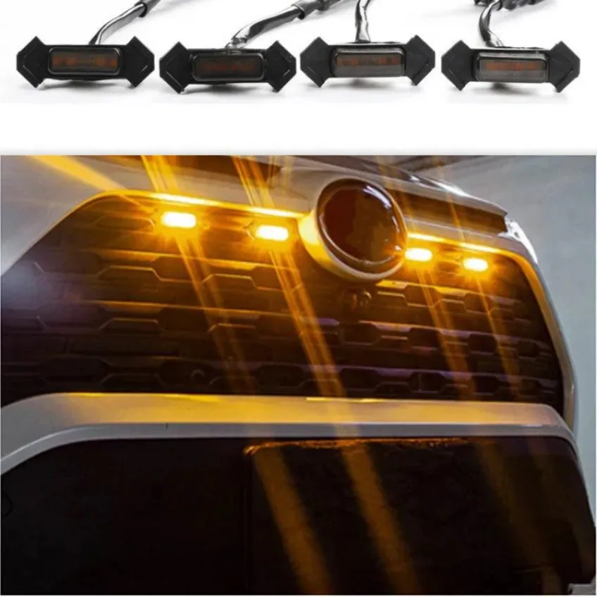 

Modify Racing Grill White LED Lamps Amber LED Light External Decoration Grille Lamp For HILUX REVO TACOMA ROCCO