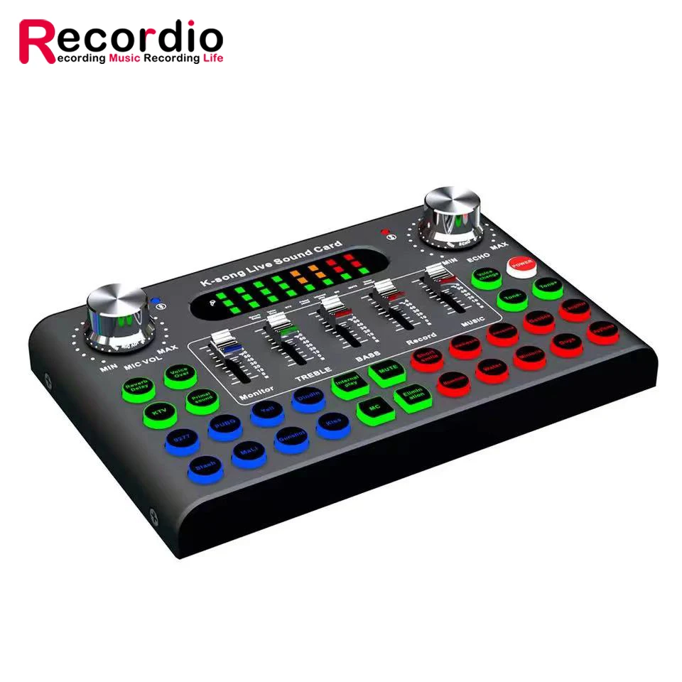 GAX-F10 Игровой микрофон Внешний компьютер Мобильный телефон Аудиоинтерфейс USB Прямая трансляция Запись Звуковая карта