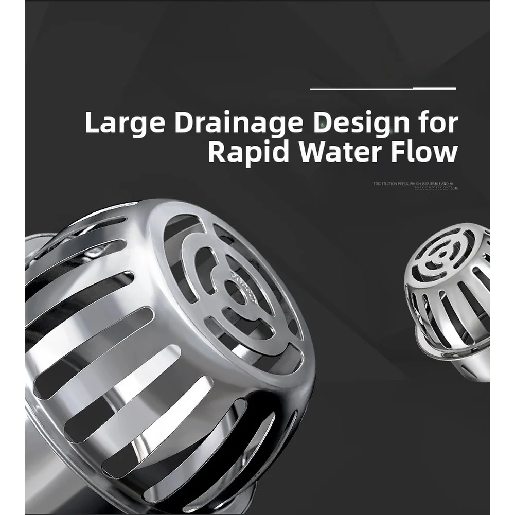 Floor Drain Constructed from 304 Stainless Steel for Outdoor Use on Balconies and Roofs with Tool Free Insert Style Installation