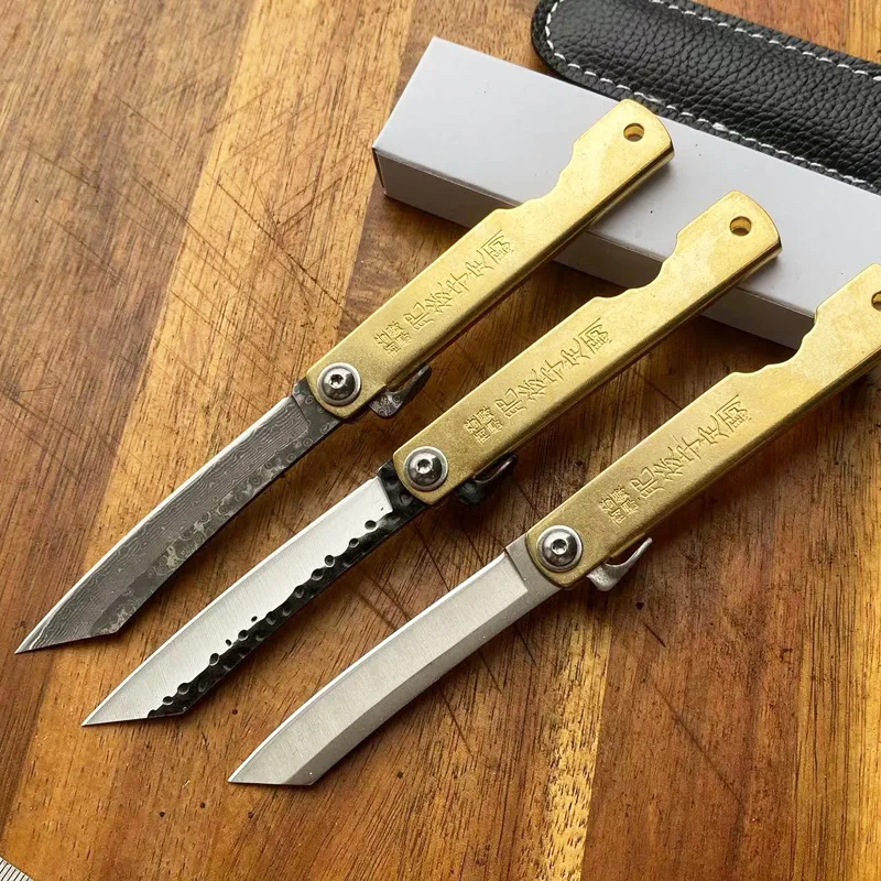 잠금 장치가 없는 접이식 칼, 호신용 칼, 가정용 과일 칼, 고경도 다마스커스 강철 주머니칼, 익스프레스 칼