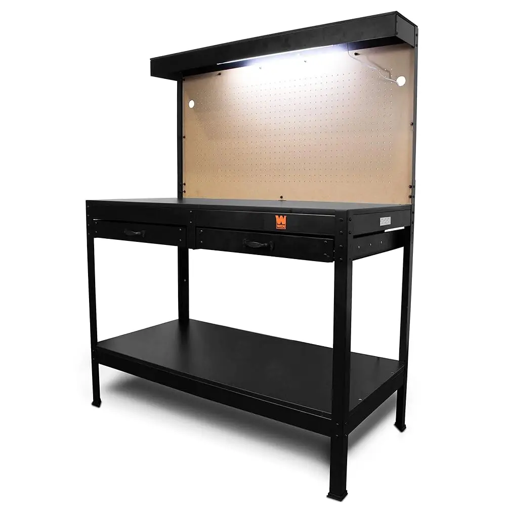 

Wb4723T 48-Inch Workbench With Power Outlets And Light, Black