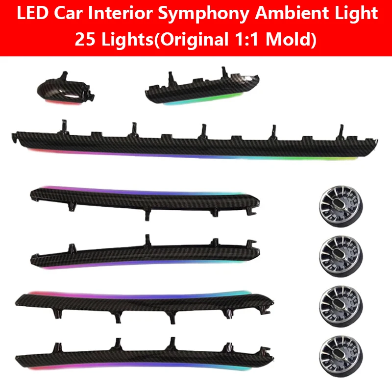 

25 in 1 Symphony Ambient Lighting for Audi A3 S3 2013-2020 Car Door Dashboard Air Vent Decoration Atmosphere Lamp by APP Control