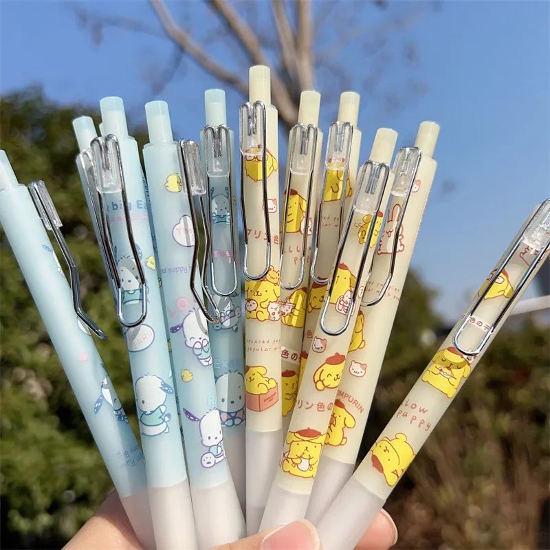 Sanrio Pochacco Carbon Pen Action Anime Figures PompomPurin Metal Hook Carbon Pen Cartoon Student Good-looking Stationery Gifts