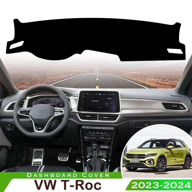 

For Volkswagen VW T-Roc 2023-2024 TRoc T Roc Automobile Dash Mat Dashboard Pad Carpets Anti-UV Anti-slip Cover Protective