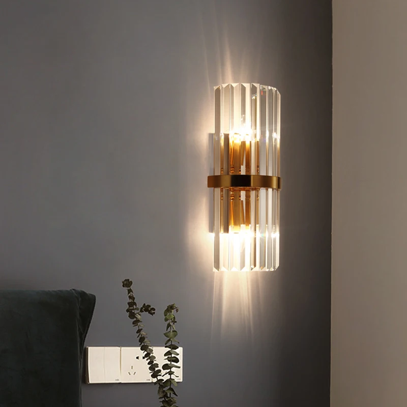 Imagem -03 - Navimc Modern Led Crystal Wall Light Gold Home Decor Wall Lighting Fixture Quarto Corredor Wall Sconce Lamp