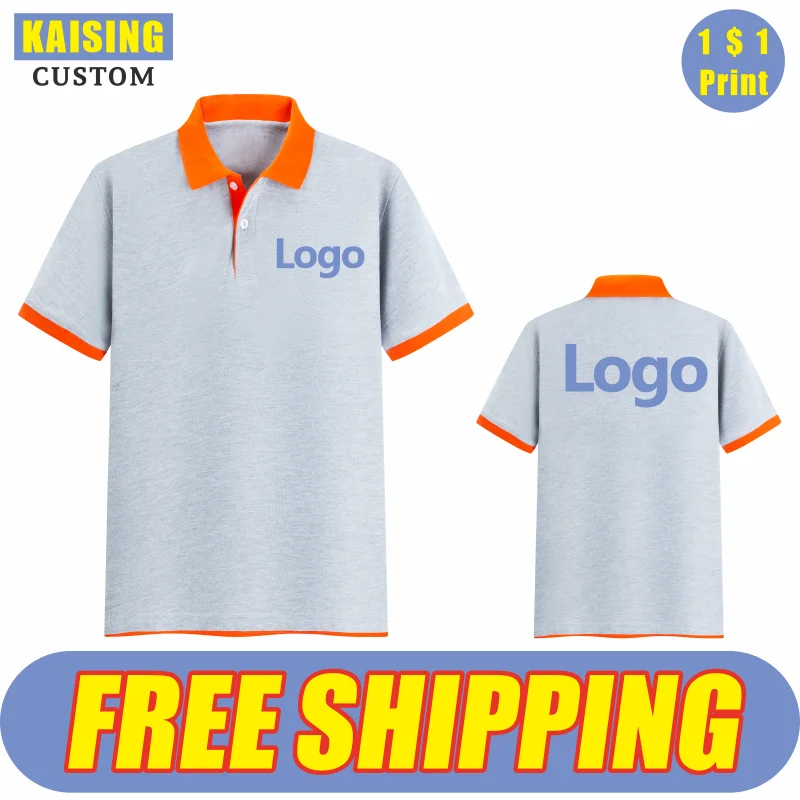 

KAISING 8 Colors Contrasting Collar Polo Shirt Custom Logo Embroidery Printed Personal Group Design Summer Clothing Brand Tops