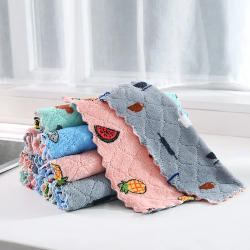 

3pcs Microfiber Cleaning Cloth Kitchen Towel Set Dish Towel for Kitchen Items Household Tools Dish Washing Cloth Absorbent Rags