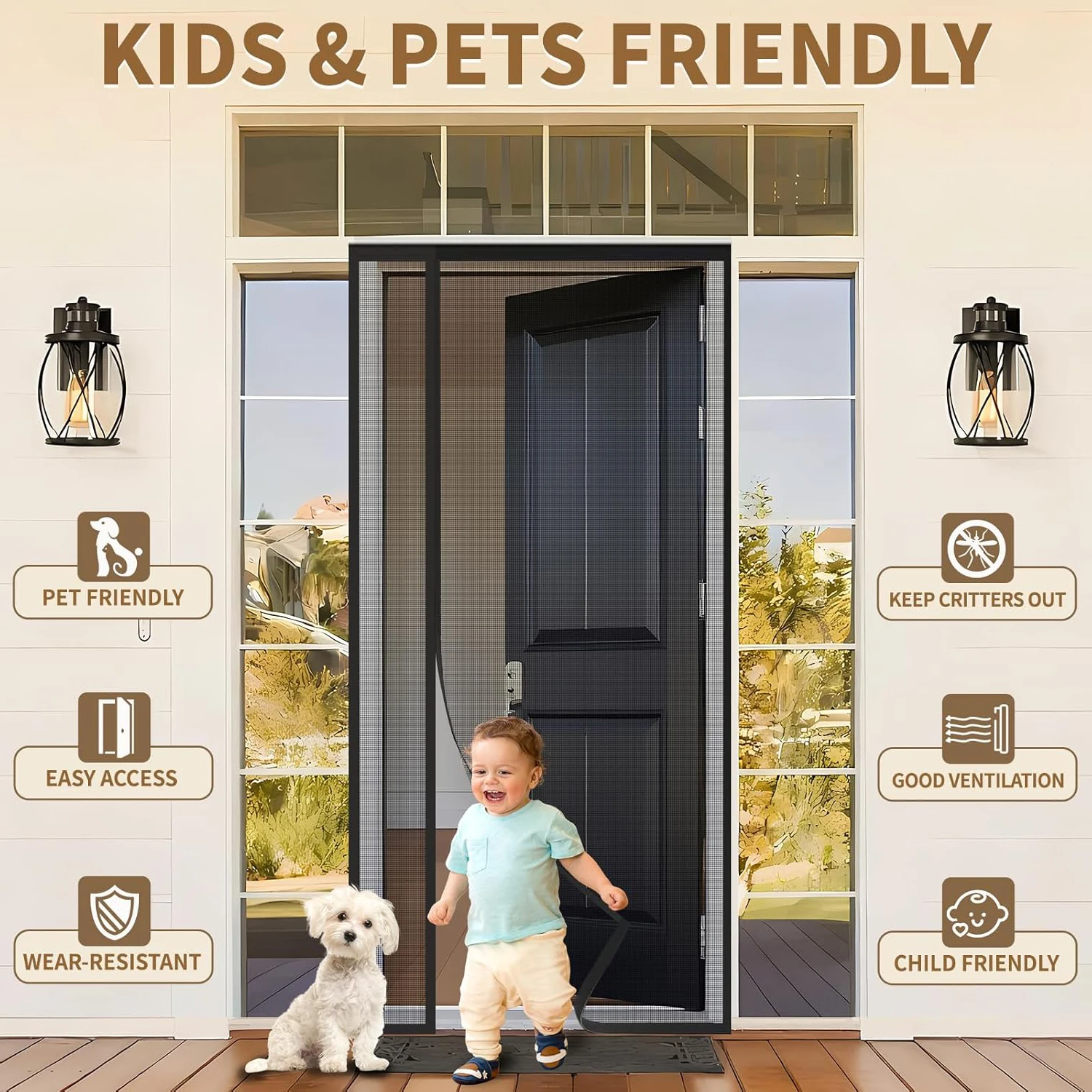 Magnetic Screen Door Curtain Insect-Proof Magnetic Door That Automatically Closes Invisible Screen Mesh No Need for Drill