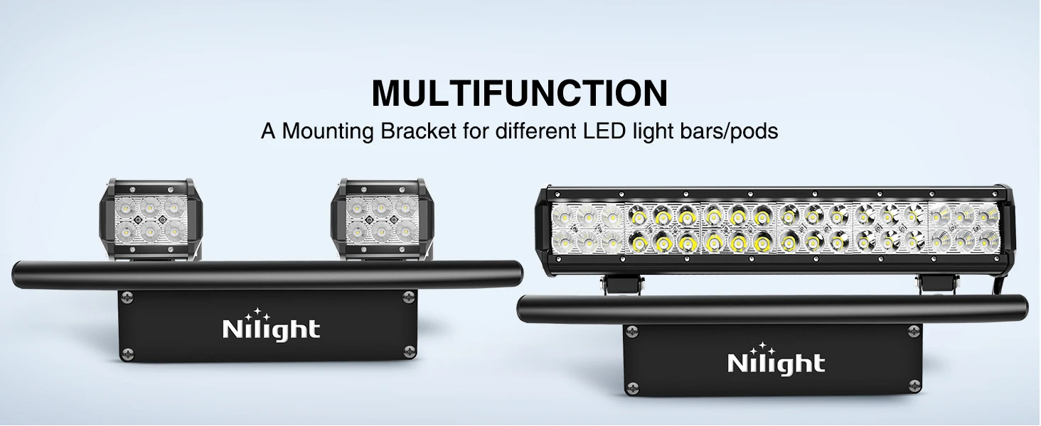 126W Spot Flood Combo Light Bar with Front License Plate Mounting Bracket