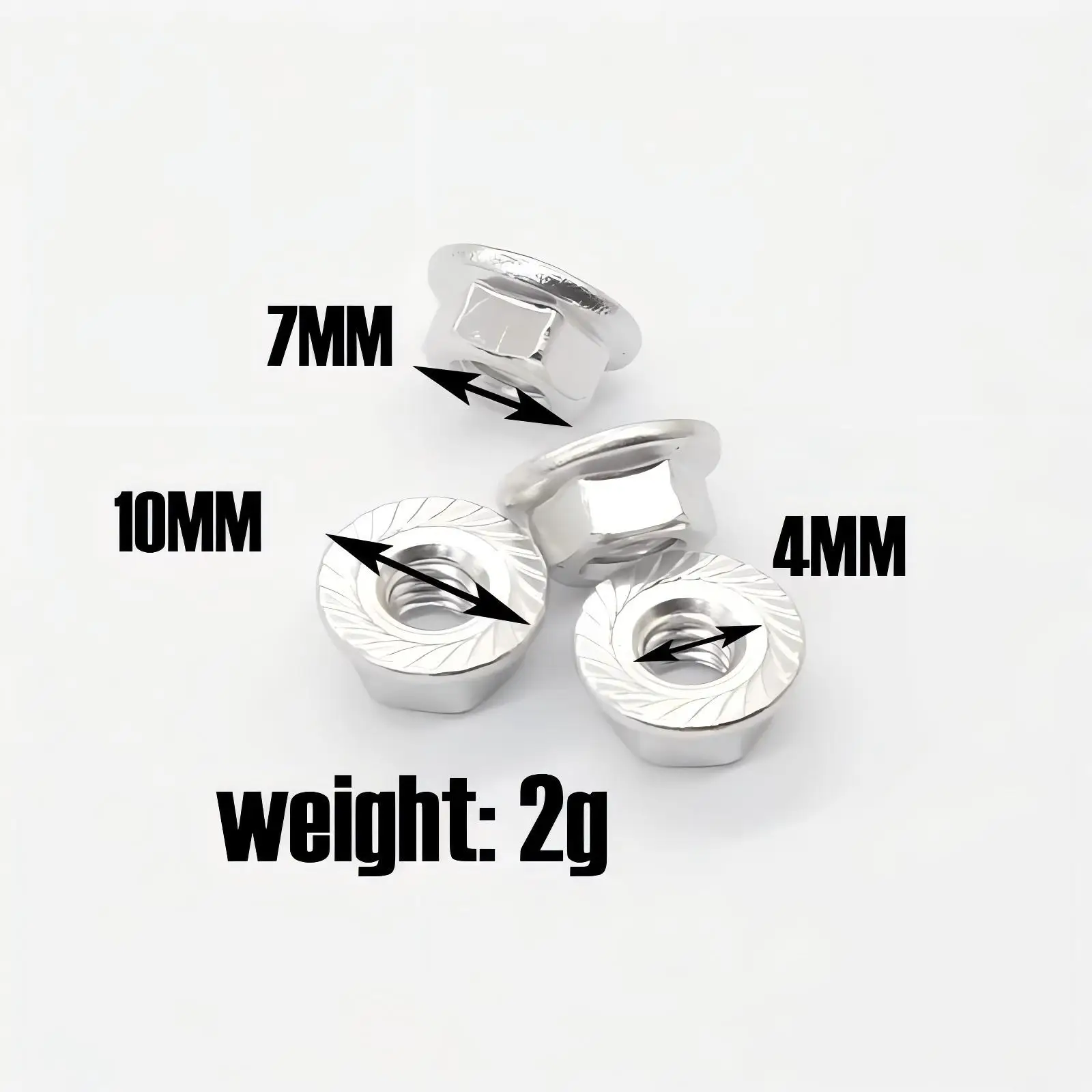 Upgrade Parts M4 Aluminum Nylon Lock Nut 4Pcs for HSP 1/10 RC Buggy Truck, Anti-Loose Fastener Spare Parts (RC102049 122049)