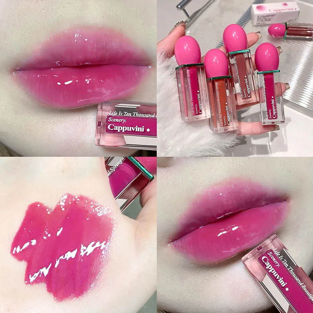 Cappuvini Ice Clear Water Light Lip Gloss Rouge à lèvres hydratant et facile à appliquer Maquillage longue durée