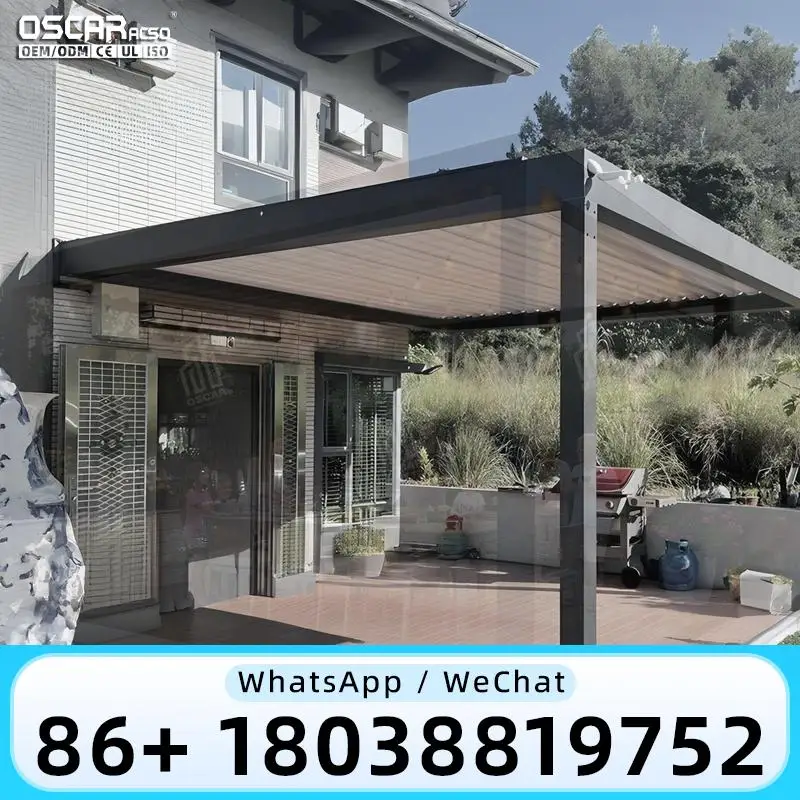 Outdoor Pergola Patio Backyard Deck Garden Grape Trellis Gazebo Canopy Retractable Shade Europe USA Australia Villa Lawn Party D