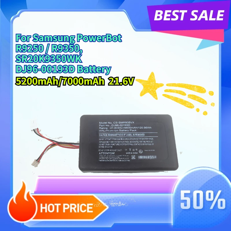 

5200mAh 12.6V For Samsung PowerBot R9250 / R9350, SR20K9350WK, DJ96-00193D Battery