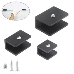 1 Piece Aluminum Alloy Square Glass Clip Fixed Support Bracket S/M/L for 6-12mm Glass Thickness Fixed Panel U Clamp