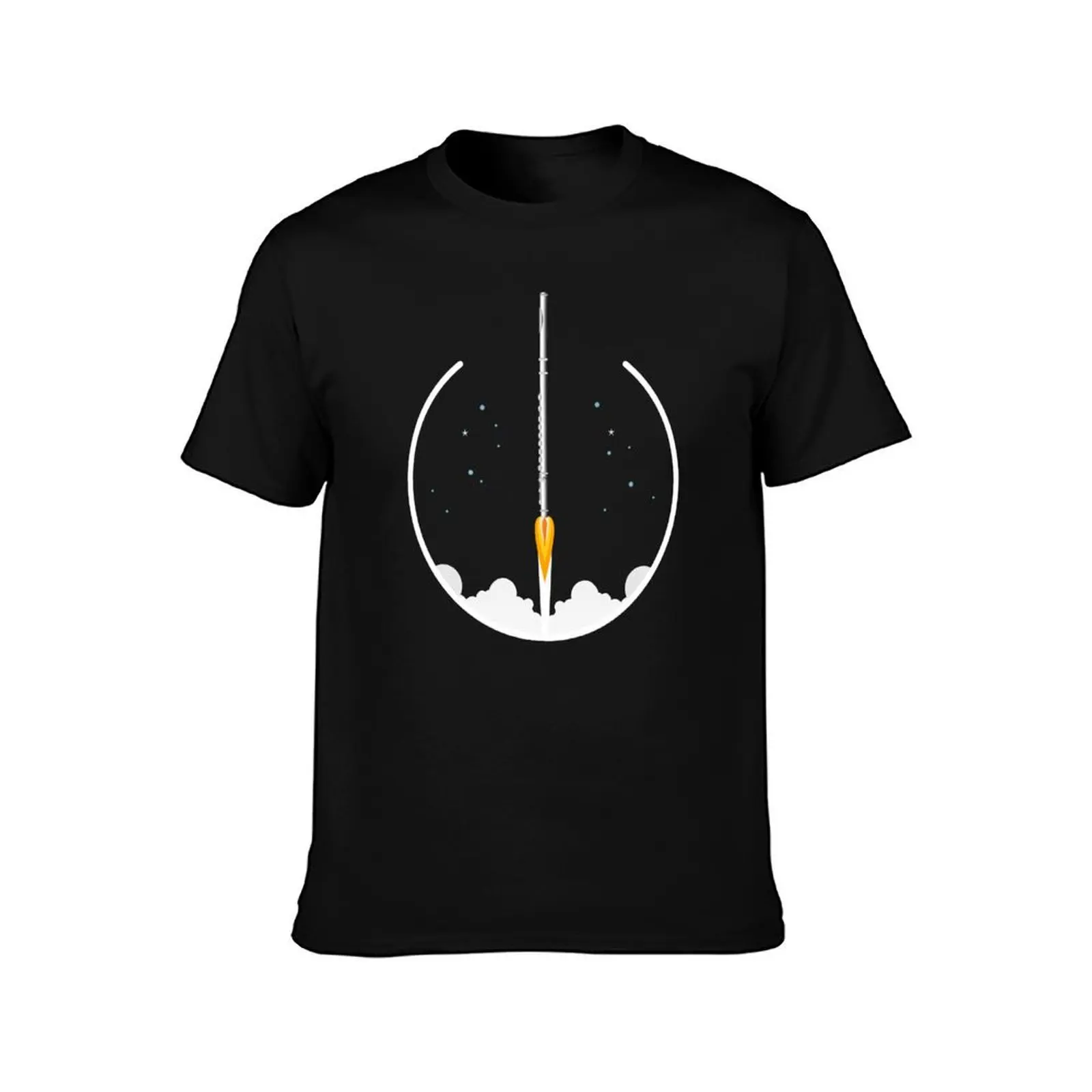 Flute Rocket - funny flute gift idea T-Shirt, Summer Casual Cotton Tee, Oversized Streetwear Tops, Vintage Graphic Print