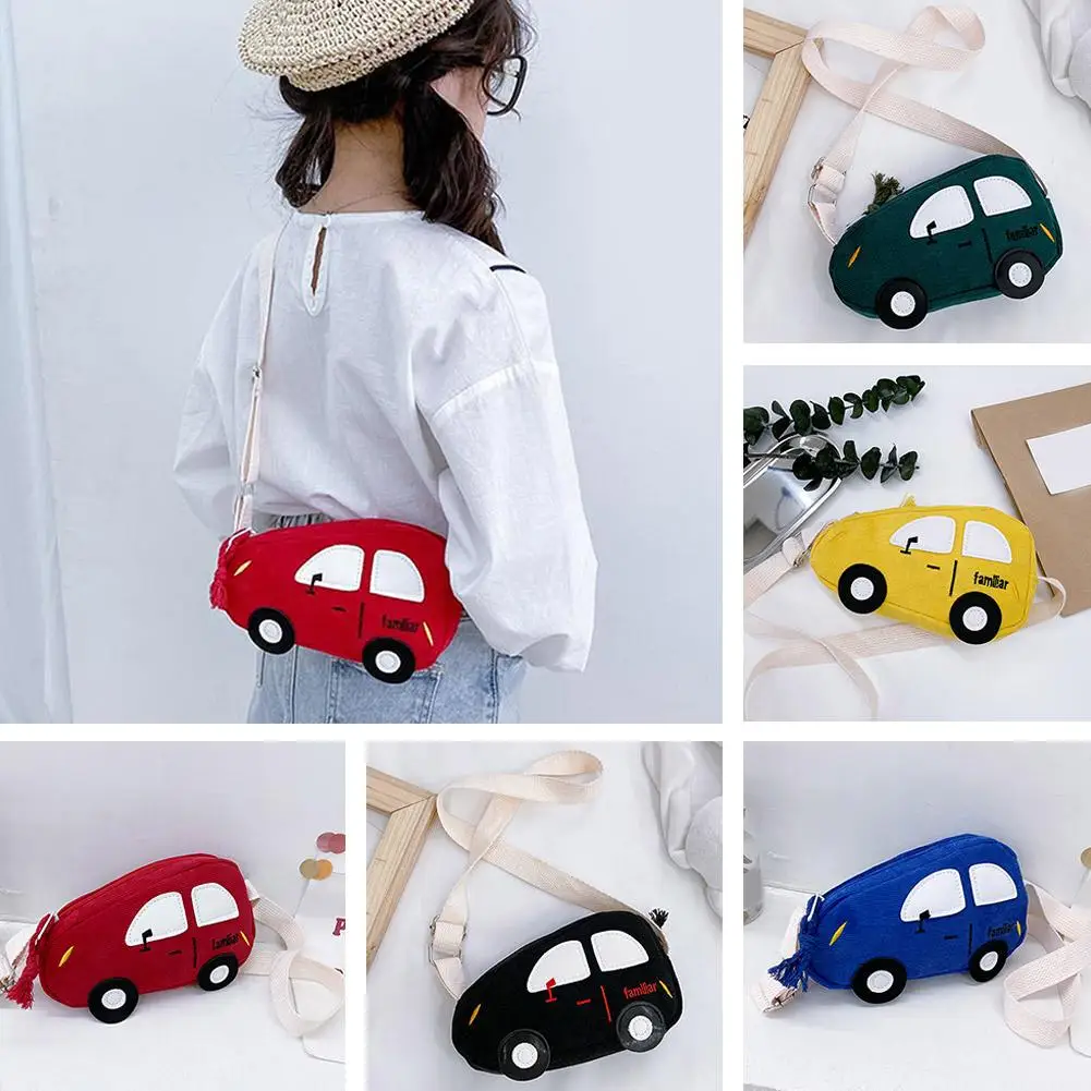 Mini Crossbody Bags Car Shape Shoulder Bag Children Baby Boys Solid Color Handbags Cute Cartoon Mini Messenger Bags Coin Purse