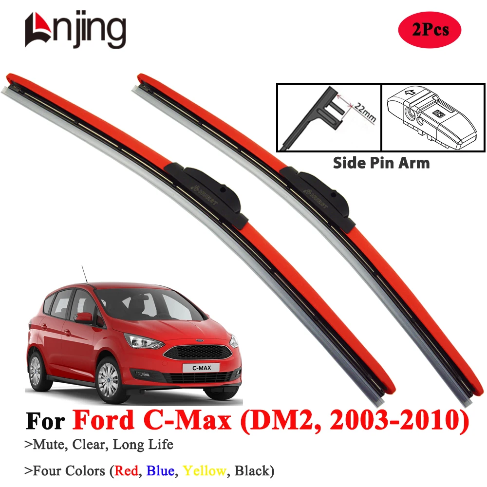 

LNJING Colorful Wiper Blades For Ford Focus C-Max DM2 2003-2010
