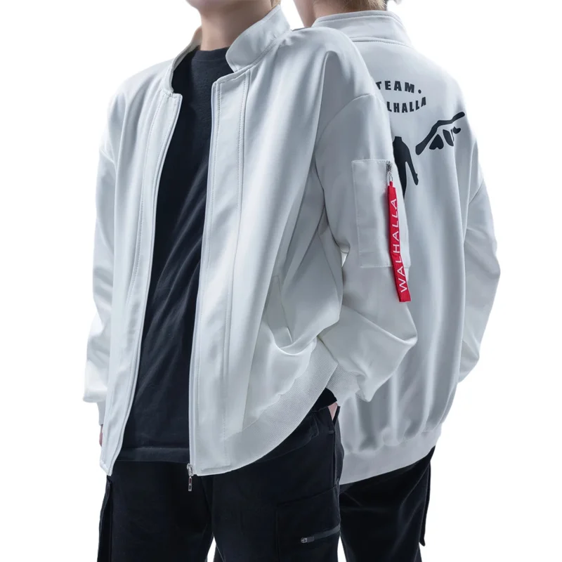 HOLOUN Tokyo Revengers Anime Cosplay Costume Valhalla Kazutora Hanemiya White Jacket With One Earing Spring Casual Wear Gift JS5