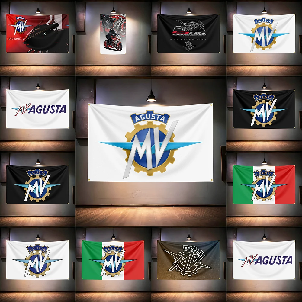 

A-gustas Motorcycle Fans Flag 3x5ft 90x150cm For Garage Room Bar Man Cave Wall Decor Racing Banner