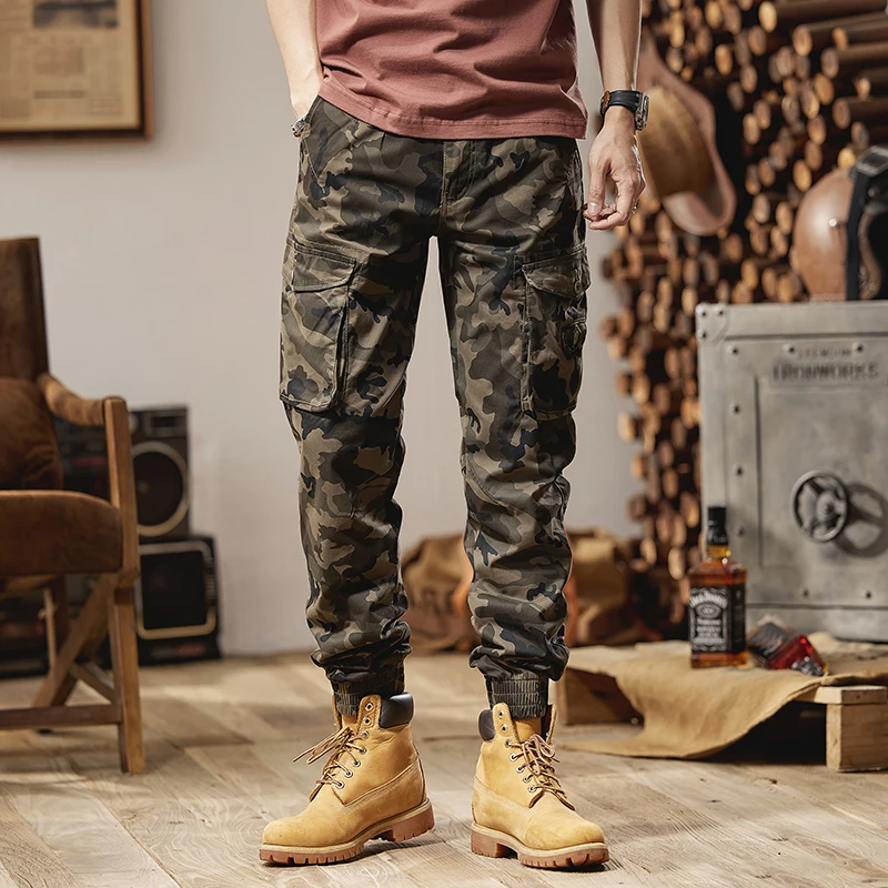 

Summer Thin Elastic Men's Camouflage Pants Outdoor Workwear Trousers with Multiple kets Trendy Brand Youthful Sle