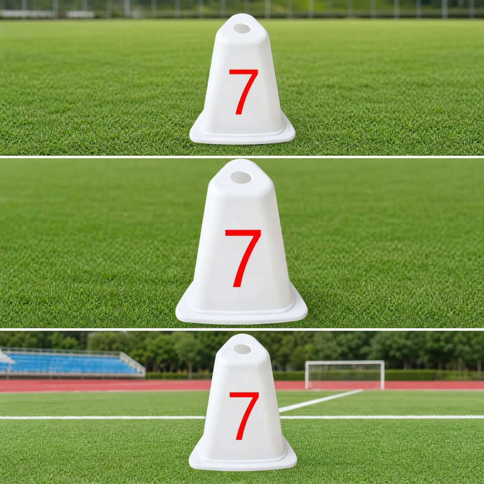 Track Position Marker Three-Sided Printed Triangular Position Marker with Base Tapered for Athletic Coaches, Race Organizers,
