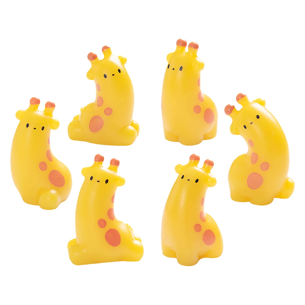 

Giraffe Ornaments Home Decor Garden Figurines Toy Orange Resin Fairy Craft Child