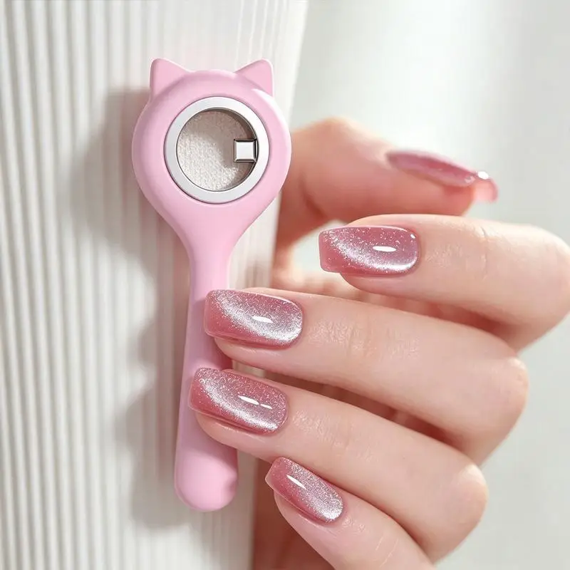 Hollow Cat Eye Magnet 3-Second Effect Strong Power Ring Magnet with Handle for Nail Art DIY Studio 1PC