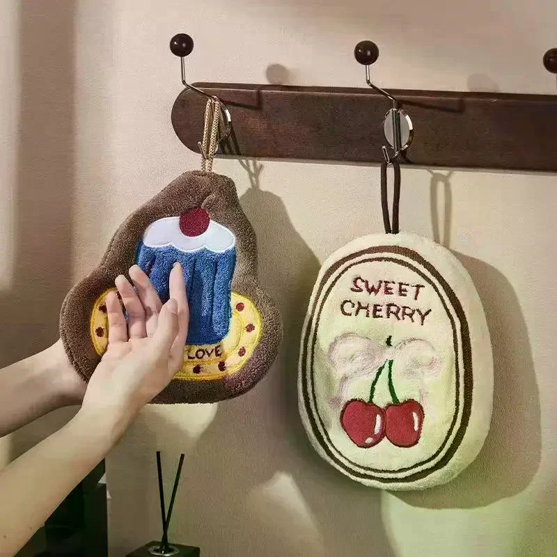 Hand Towel Kitchen Bathroom Absorbent Hand Towel Wall Hanging Cloth Thickened Handkerchief for Kitchen Hand Towel Cleaning Cloth