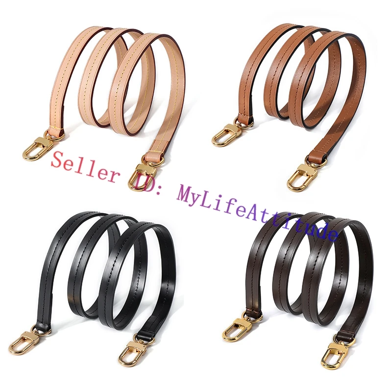 

105cm Vachetta Leather Shoulder Strap For Designer Lady Handbag Women Bag Purse Pochette Carry Belt 4 Colors