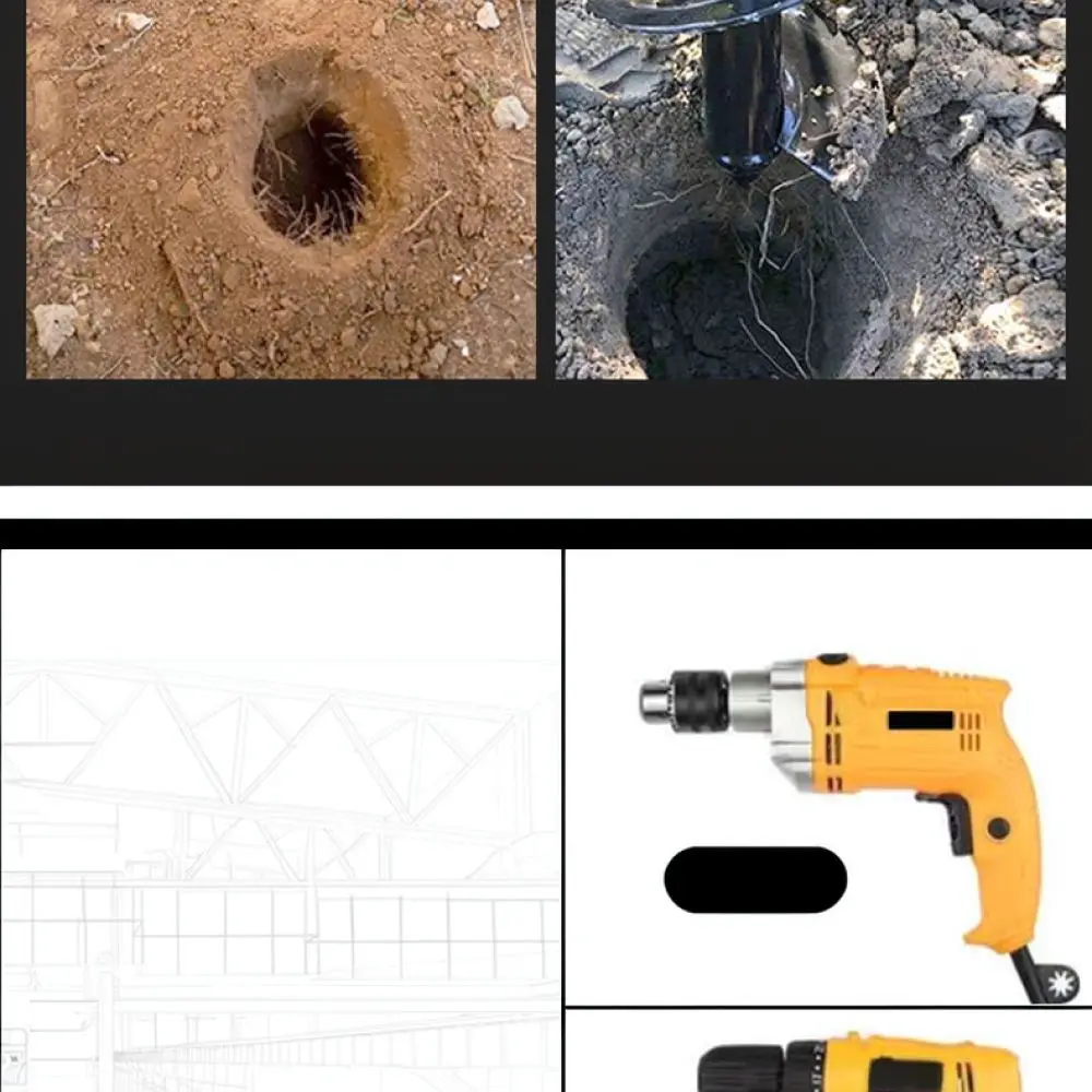 Garden Auger Drill Bit Planting Hole Digger Soil Excavation Tool For Power Drill Flowers Vegetables Planting