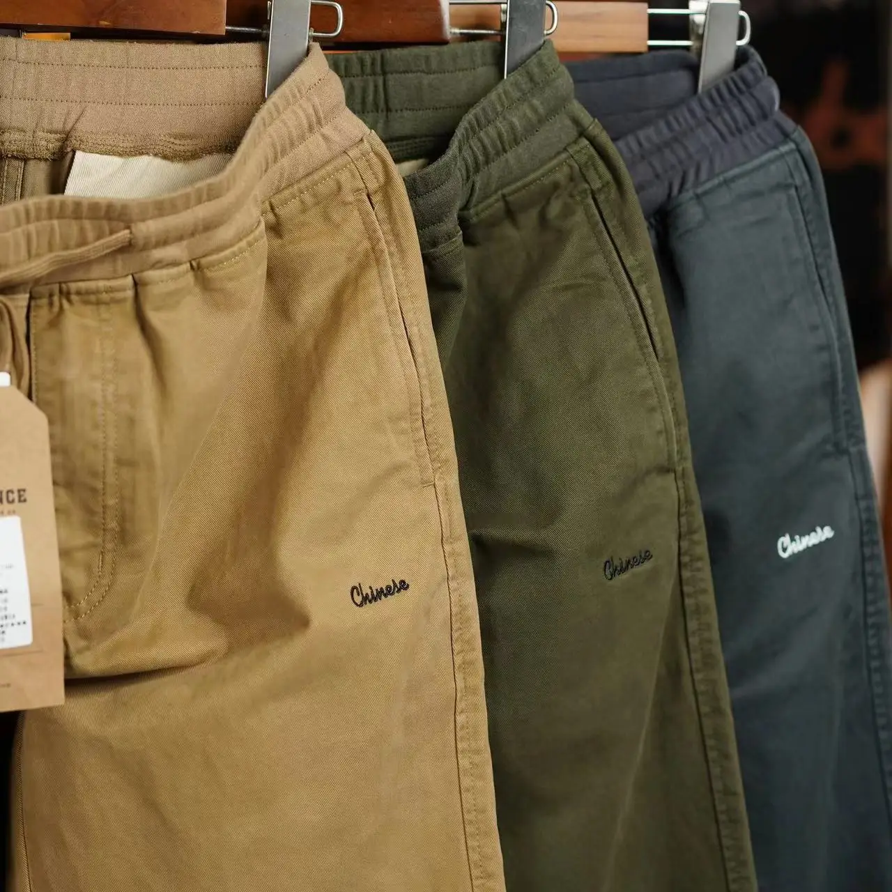 

Модные прямые повседневные брюки для мужчин, летние, облегающие, из плотного хлопкового твила, свободные, удобные