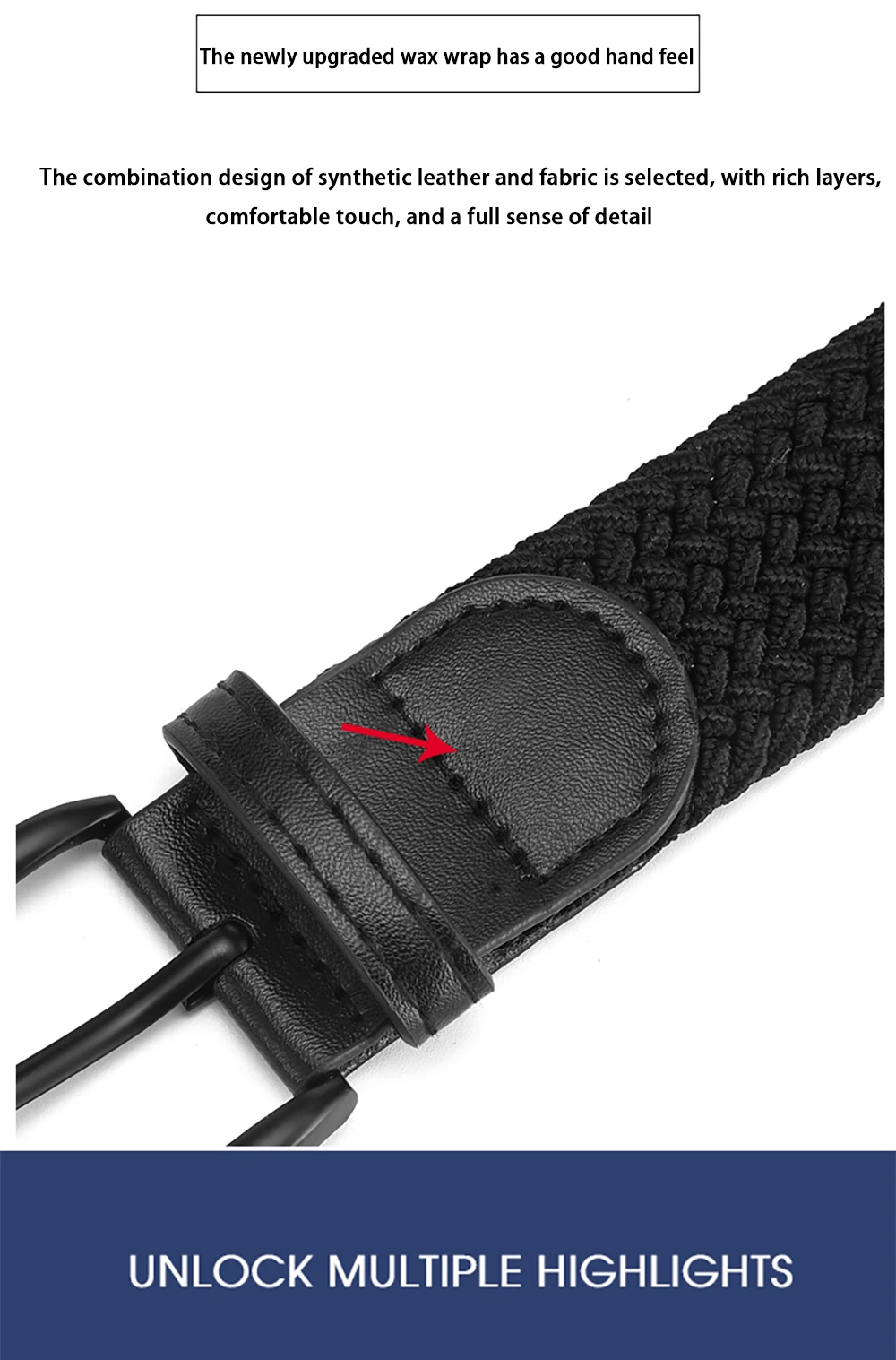 Herrengürtel, lässig, gewebt, elastischer Gürtel, Outdoor-Sport, Damengürtel, kein Stanzen erforderlich, Klettern, Arbeitsgürtel für Männer und Frauen, modisch – Detail 5