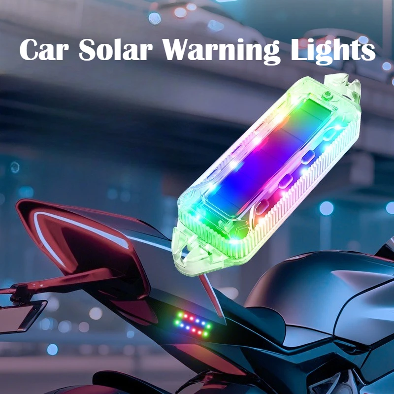 1Pc Waterproof Solar Powered Strobe Light - Flash Warning Beacon for Car Motorcycle Anti-Tailgating Safety Emergency Light