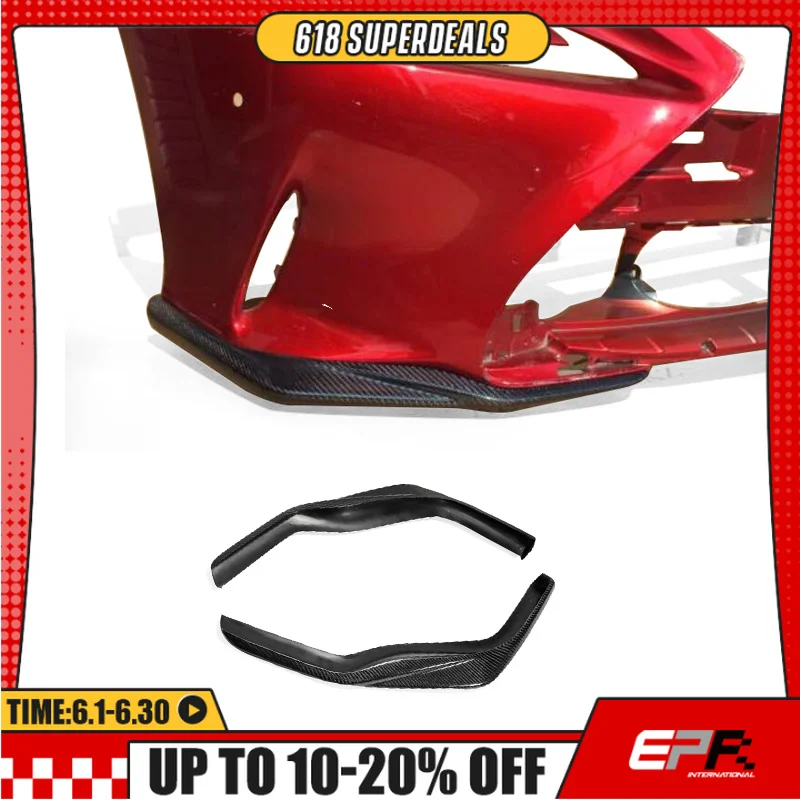 

For RC200t RC350 15-16 Carbon Fiber Front Lip Glossy Finish Bumper Splitter Fibre Drift Kit (F-sport front bumper only)
