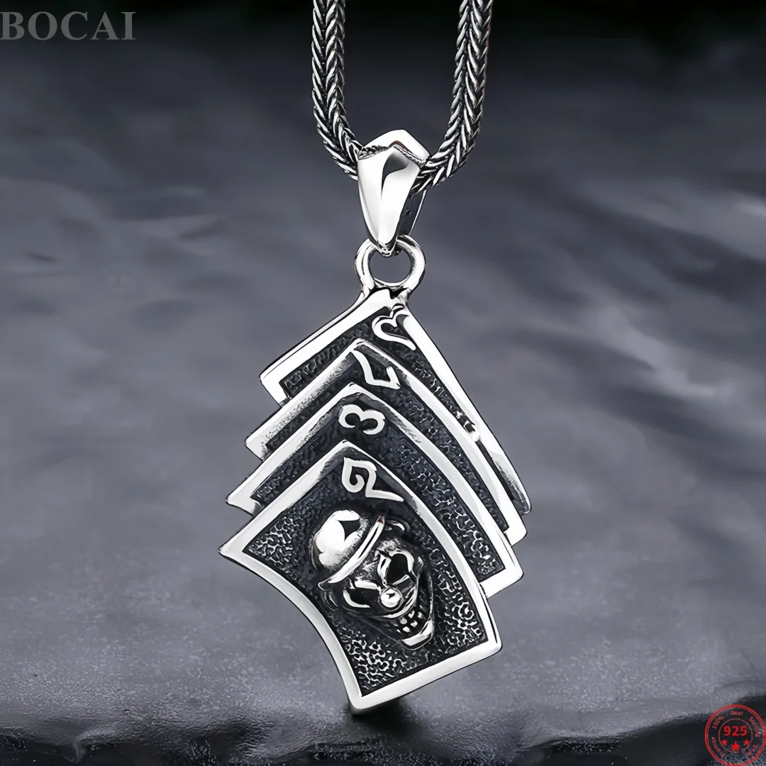 bocai-new-s925-sterling-silver-charms-pendants-for-men-women-antique-creative-poker-skull-charm-fine-choice-jewelry
