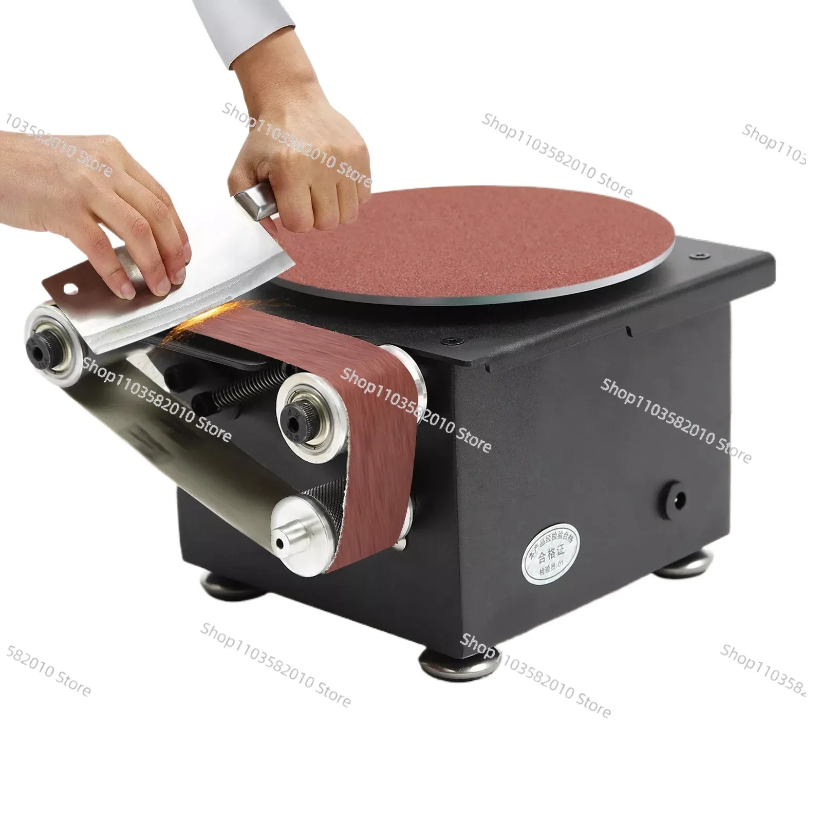 Mini Electric Belt Sander DIY High-Speed Sand Disc Machine Multifunction Desktop Grinding Machine Polishing Woodworking Tool