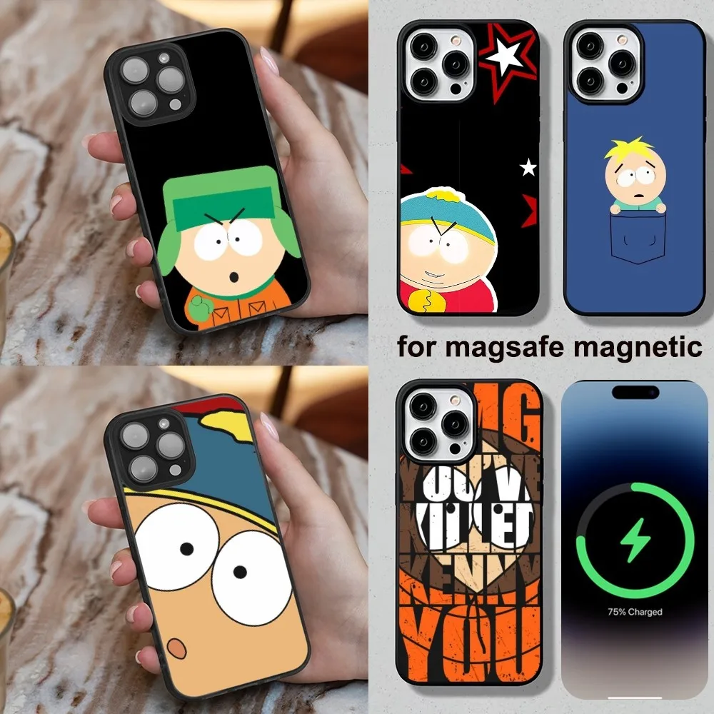 Cartoon S-South Park Phone Case For iPhone 16,15,14,13,12,11,Plus,Pro,Max,Mini Soft Magesafe Magnetic Wireless Charge