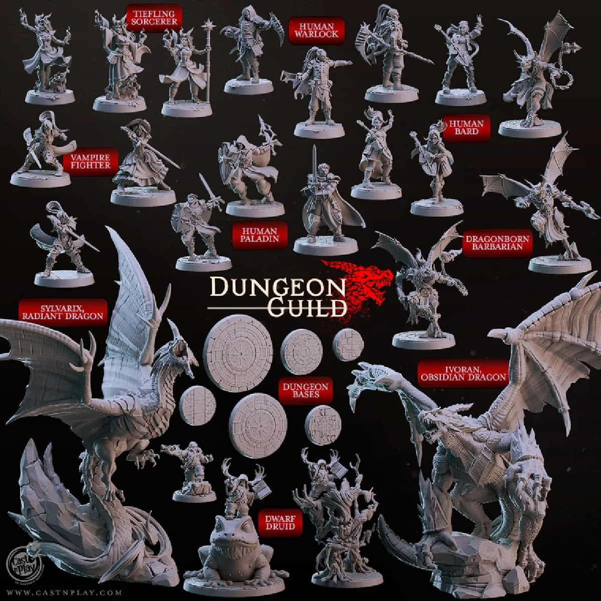 

Mini Board DND Game Battle Chess 3D Printing Adventure Guild Tifflin Wizard Vampire Warrior Warlock-like Stonedragon DND Chess M