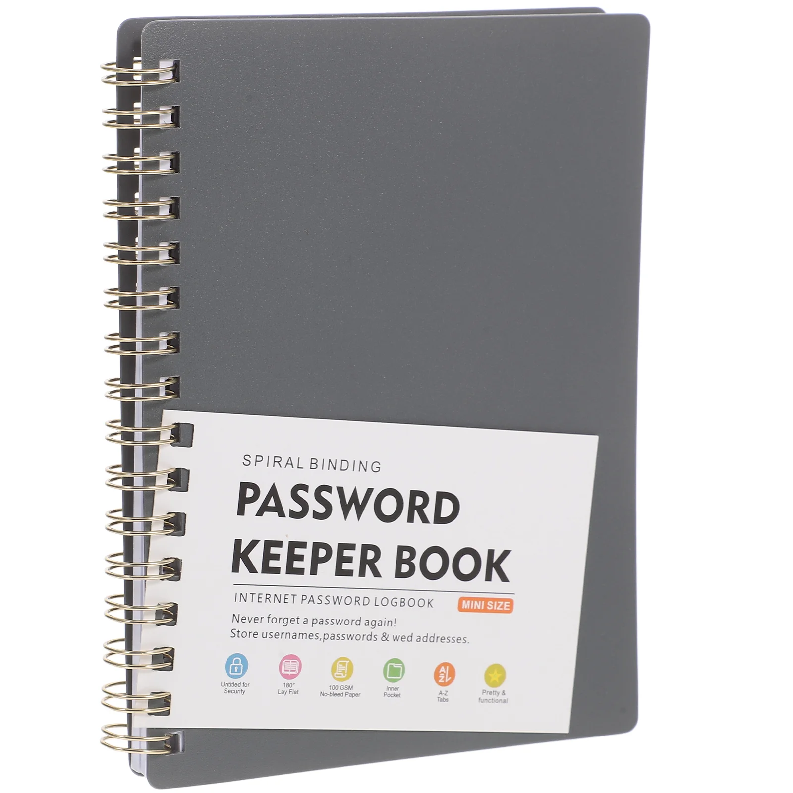 Password Book Portable Notebook Small Computer Coil Pp Notepad for Books Seniors Address with Alphabetical Tabs