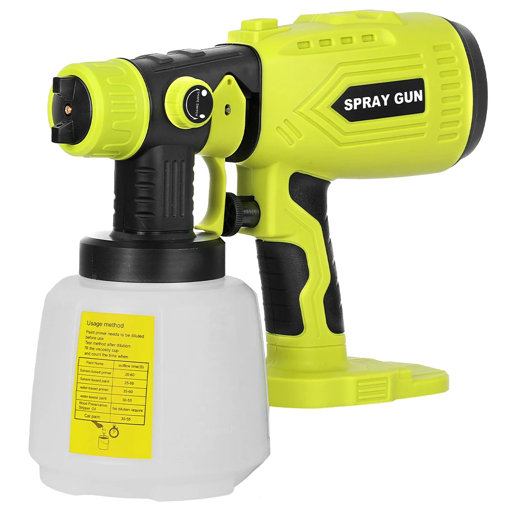 

Аккумуляторный распылитель краски HVLP мощностью 200 Вт для Ryobi 18 В ONE+, 4 насадки, 3 узора, контейнер 1000 мл, ручной распылитель (без батареи)