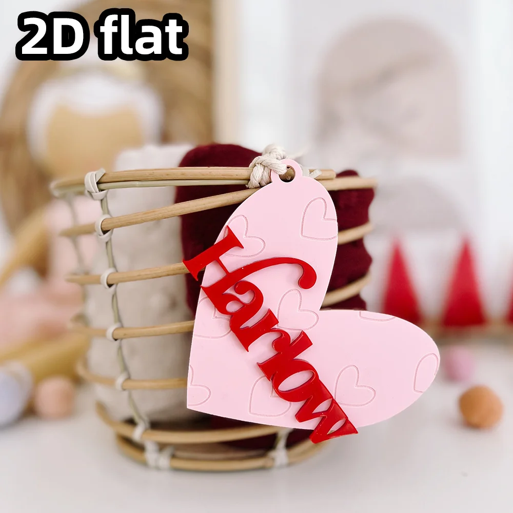 قطعة واحدة من علامة القلب المحفورة لعيد الحب، علامة سلة الاسم المخصص، علامة اسم القلب الشخصية، هدية عيد الحب #6