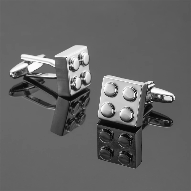 High quality men's French shirt cufflinks classic multi-color building block cuffs buttons business suit accessorie jewelry gift