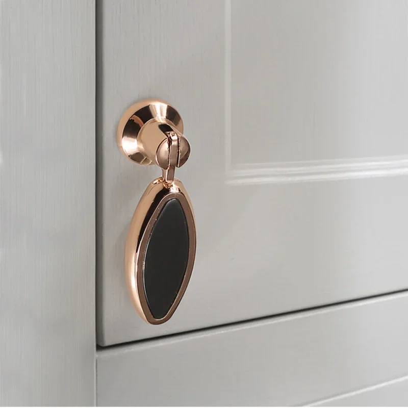 Light Luxury Single Hole Modern Minimalist American Handle Frosted Cabinet Drawer Door Handle Thickened Gold Black Handle