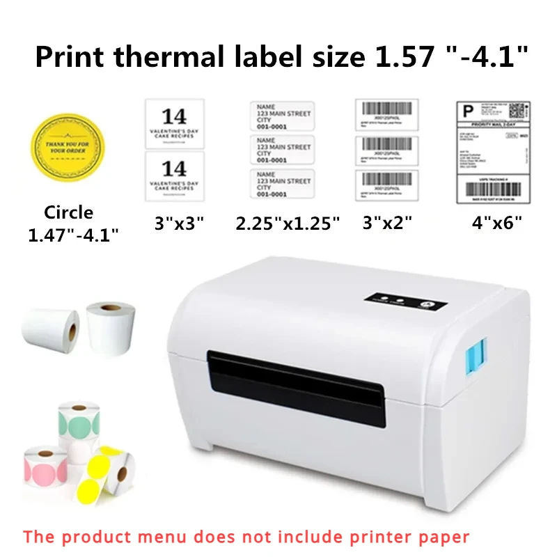 4x6 Inch Barcode Sticker Bluetooth Thermal Label Courier Printer Warehouse Shipping Label  Portable Compatible Amazon Ebay Etsy