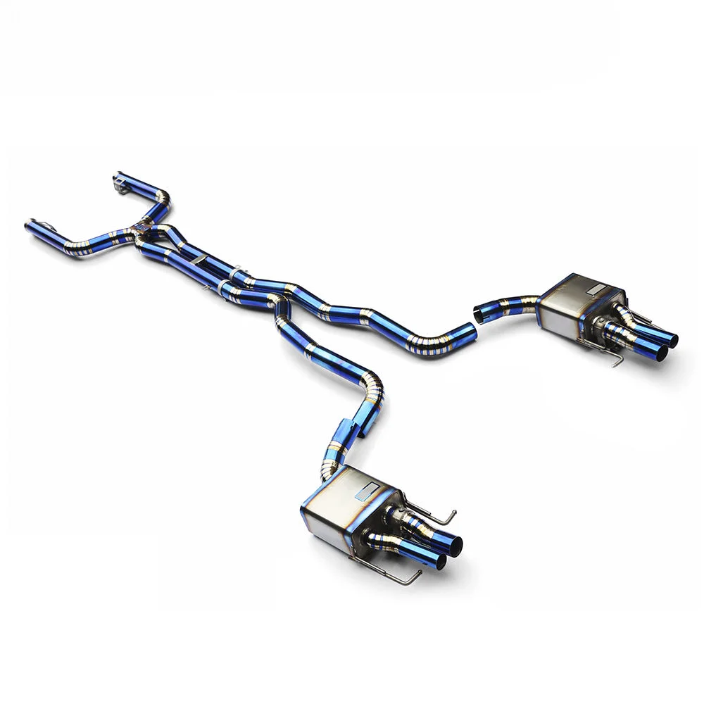 For Mercedes-C63  W205 4.0T 2019 Titanium Alloy Exhaust System, Mid & Rear Pipes with Electric Valve Muffler