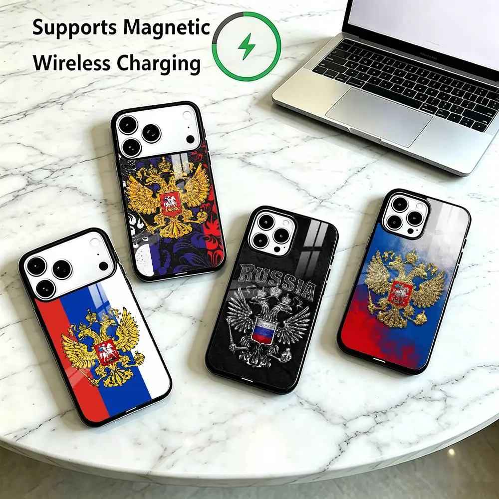 Russia Flag Digital Development  Phone Case For iPhone18 17,16,15,14,13,12,11 Plus,Pro Allows magnetic wireless charging Gift
