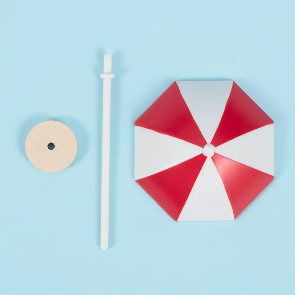 Artificial Bonsai Decor PVC Dollhouse Miniature Figurines Fairy Garden Beach Seascape Decoration Sun Umbrella Micro Landscape