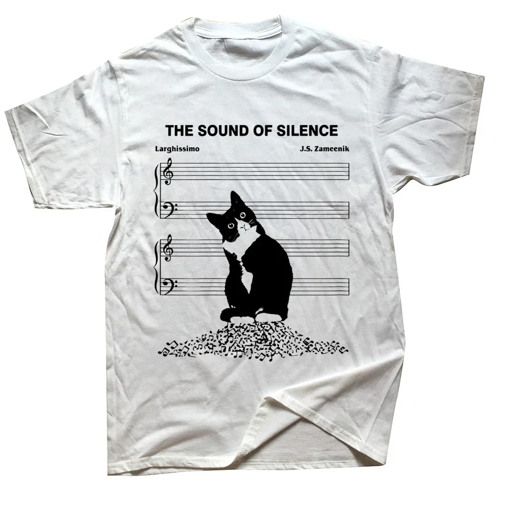 Novelty The Sound Of Silence Music Cats Lover TShirt Graphic Streetwear Short Sleeve Birthday Gifts Summer Style T-shirt Y2K top